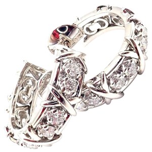 Authentic Tiffany & Co Schlumberger Twenty Stones Platinum Diamond Hoop Earrings