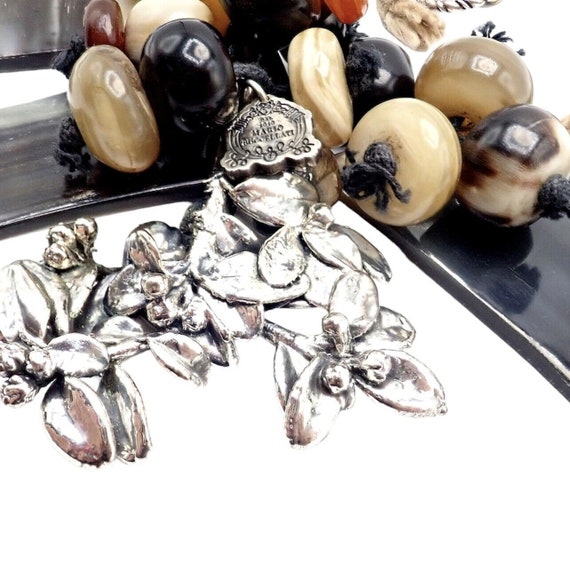 Vintage Mario Buccellati Silver Large Bead Antelo… - image 8