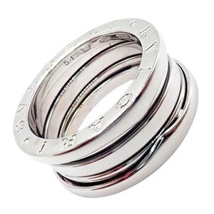 Authentic! Bulgari Bvlgari 18k White Gold B.Zero1 Ring sz 51  / 5.75