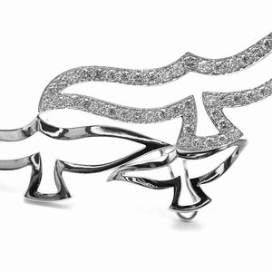 Rare! Authentic Cartier Bird 18k White Gold Diamond Pendant Pin Brooch