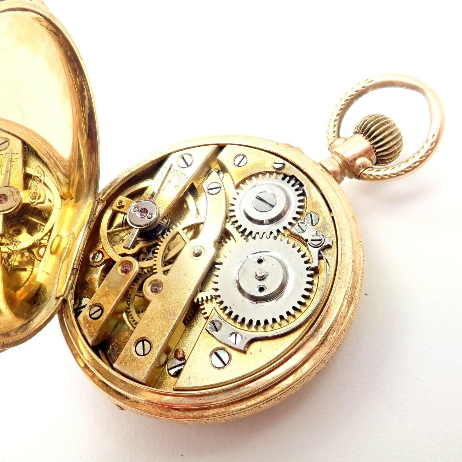 Vintage! Swiss 14k Yellow Gold Ladies Pocket Watch 33mm High  display picture 2