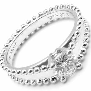 Authentic! Van Cleef & Arpels Estelle Platinum .31ct Diamond Solitaire Ring GIA