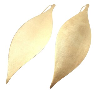 Rare Authentic H. Stern 18k Yellow Gold Large Giant Leaf Dangle Earrings