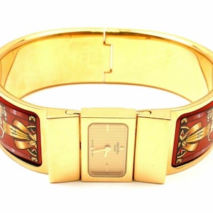 ¡Auténtico! Reloj Hermès Loquet con motivo ecuestre del Caballo Rojo.