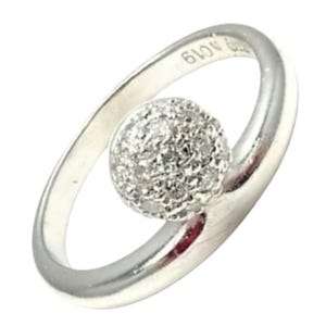 Tous 18k White Gold Diamond Ring 5.25