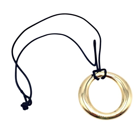Tiffany & Co 18k Yellow Gold Elsa Peretti Medium 35mm Sevillana Necklace