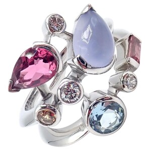 ¡Auténtico! Anillo Cartier Meli Melo de platino, turmalina, granate y diamantes