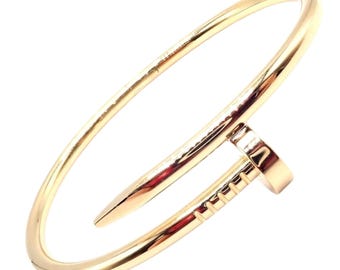 Cartier Juste un Clou Nail 18k Yellow Gold Bangle Bracelet Size 17 Paper