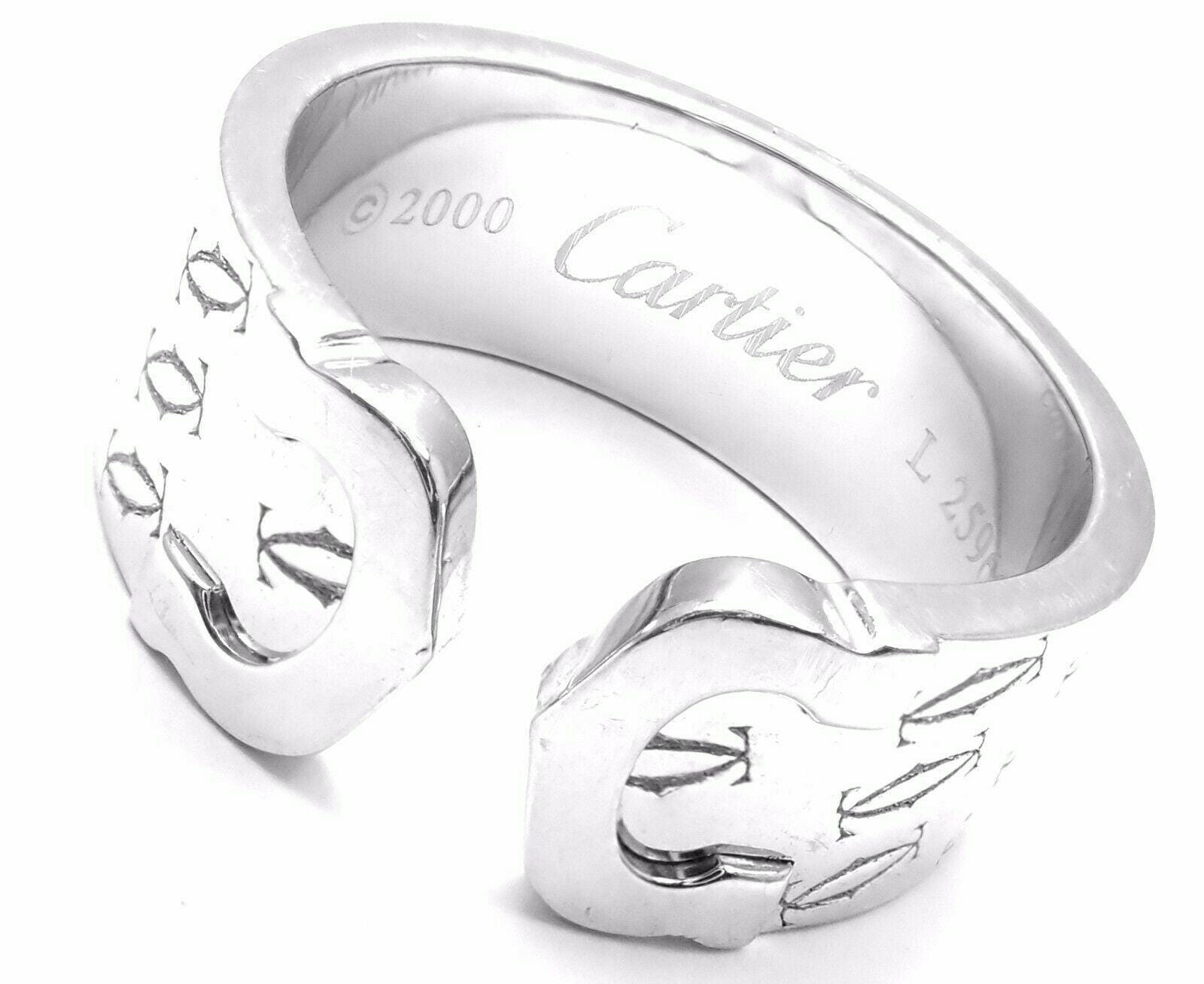 アクセサリー Cartier Double C Ring #51(JP11) Cartier Double C Ring 18k Yellow Gold 6.5mm Cuff Band Size