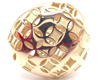Authentisch! Louis Vuitton Monogramm 18k Gelbgold Großer Ring