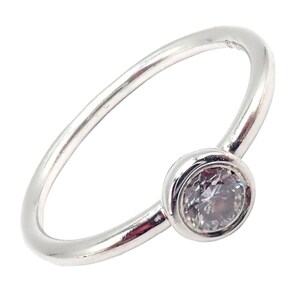 Tiffany & Co Platinum 0.12ct Diamond Engagement Stacking Ring sz 5.75