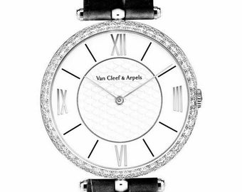 Authentic! Van Cleef & Arpels Pierre Arpels 18K White Gold Diamond 42mm Watch