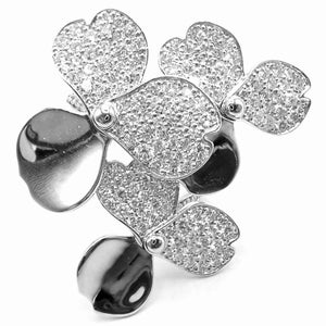 Authentic! Tiffany & Co Paper Flowers Platinum Diamond Large Ring