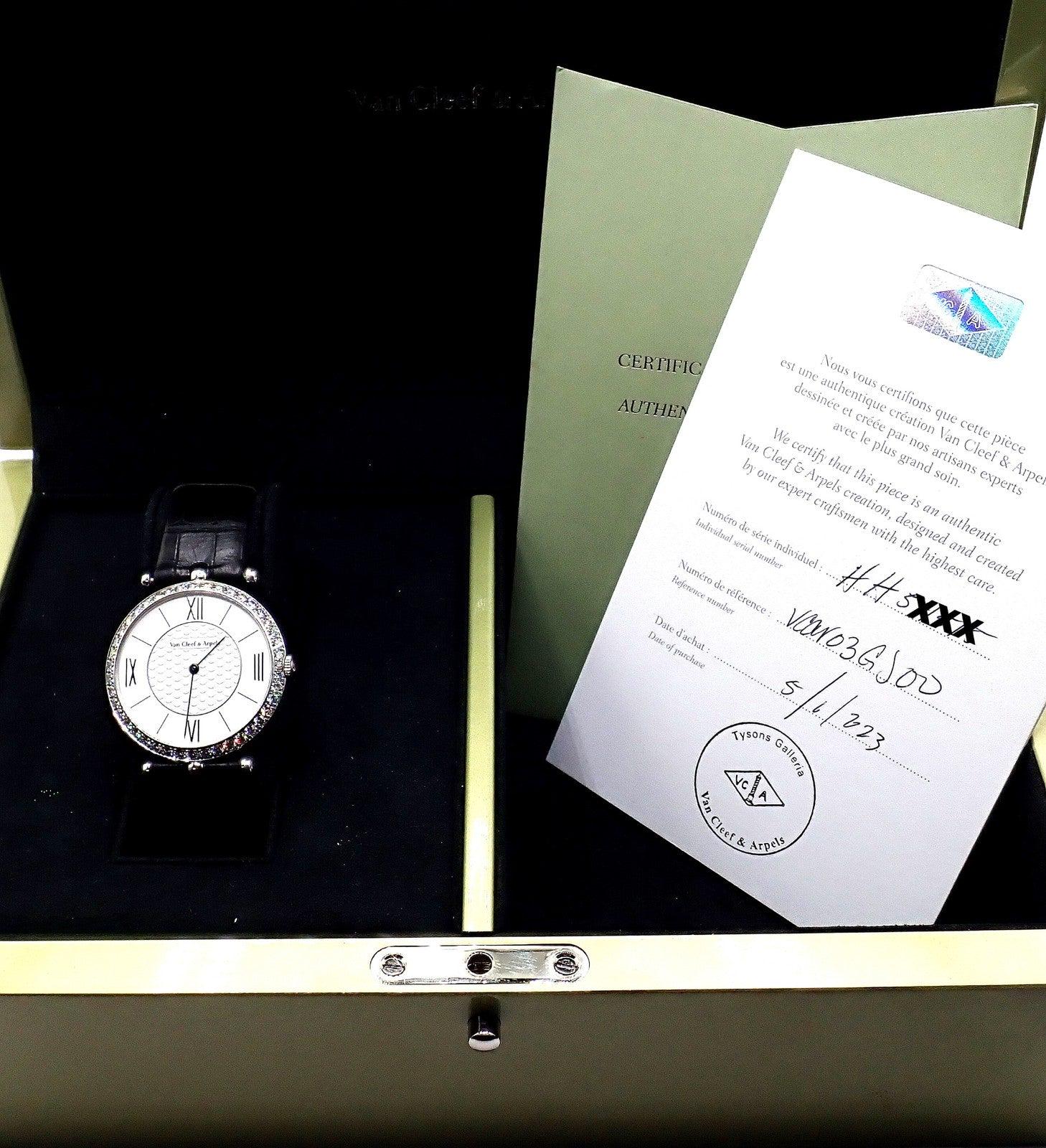 Van Cleef & Arpels Pierre Arpels 18K White Gold Diamond 38mm Watch Cert. Box! Van Cleef & Arpels PIERRE 38 MM Watches | Coveted main image 4