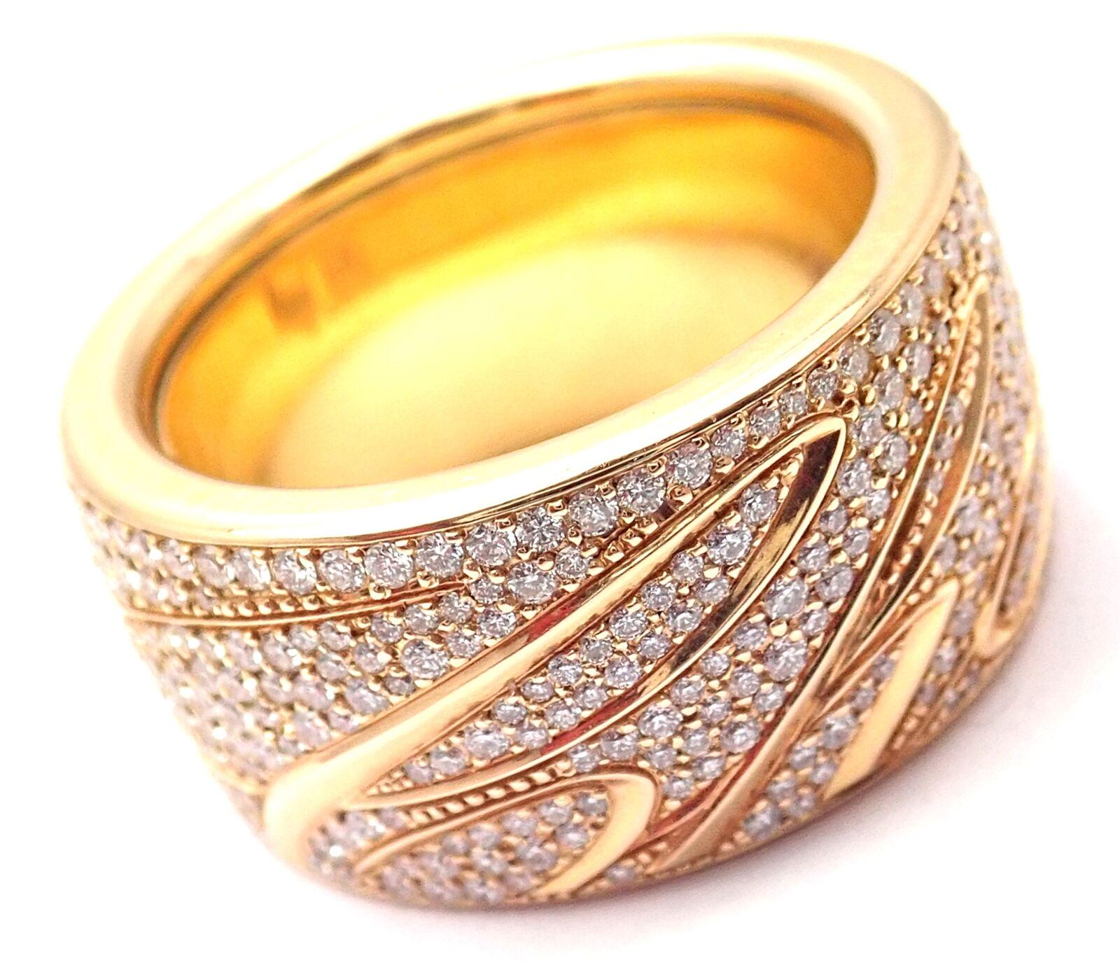 K18CHOPARDショパールのカシミアリング♡ Chopard Chopardissimo 18k Yellow Gold Pave Diamond Signature