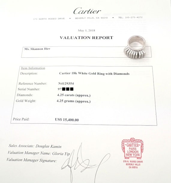 Rare! Authentic Cartier 18k White Gold Diamond Fa… - image 9