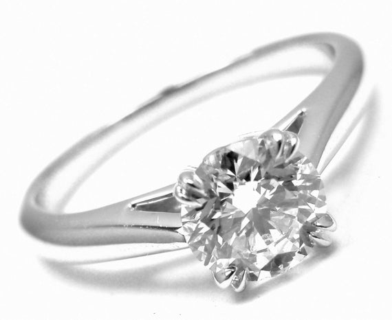 Authentic Harry Winston Platinum .56ct VVS1 F Diamond Solitaire Engagement Ring Etsy Canada