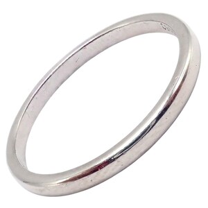Tiffany & Co Platinum Stacking 2mm Band Ring sz 5.5 1999