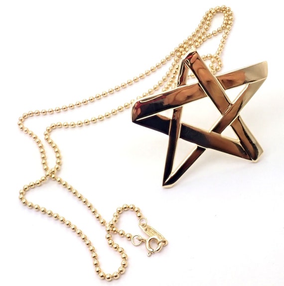Vintage! Tiffany & Co 18k Yellow Gold Star Picass… - image 1