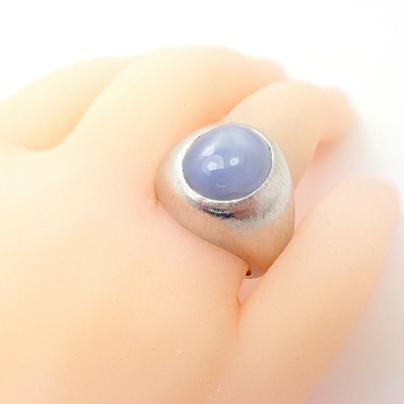 Rare Vintage Buccellati Platinum Large Cabochon Star Sapphire Ring