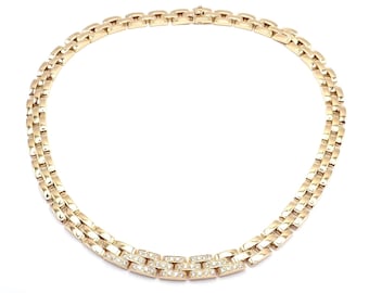 Authentisch! Cartier Panthere Panther Maillon 18k Gelbgold Diamant Halskette