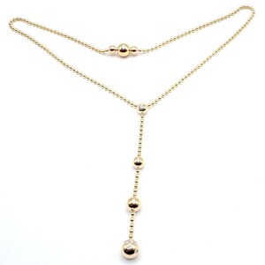 Authentique ! Collier Draperie de Decollate en or jaune 18 carats et diamants Cartier