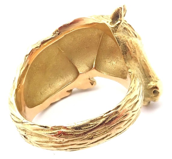 Authentic! Vintage Hermes 18K Yellow Gold Horse B… - image 4