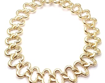 Authentische Van Cleef & Arpels 18k Gelbgold Große Alhambra Choker Halskette 1998