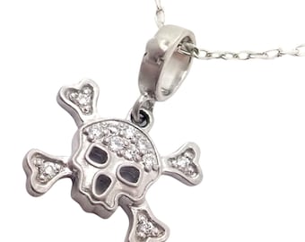 アクセサリー LOREE RODKIN HEAVY SKULL PENDANT Silver HEAVY SKULL PENDANT Silver / Zirconia on Eyes and Head PENDANT