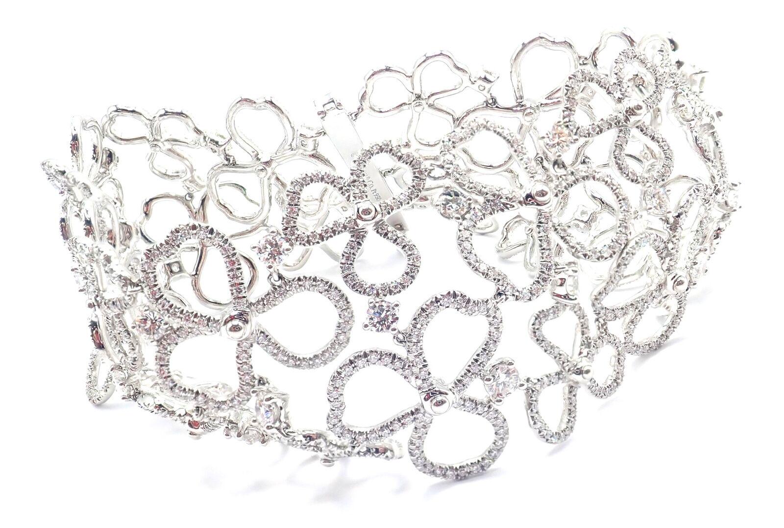 Authentic Tiffany Co Paper Flowers Platinum Diamond Wide Bracelet Etsy Singapore