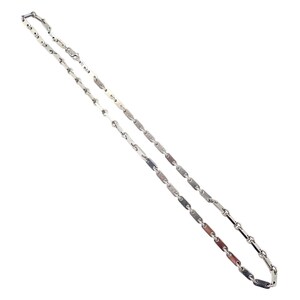 ¡Auténtico! Collar Cartier de eslabones planos en oro blanco de 18 k de 17,75" 1998