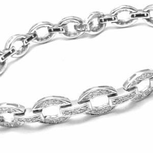 Authentic! Damiani 18k White Gold Diamond Link Tennis Bracelet