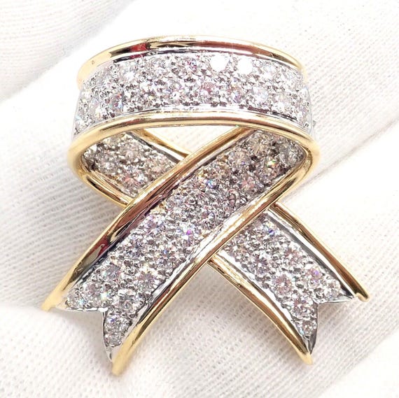 Vintage! Tiffany & Co 18k Yellow Gold Platinum Diamon… - Gem