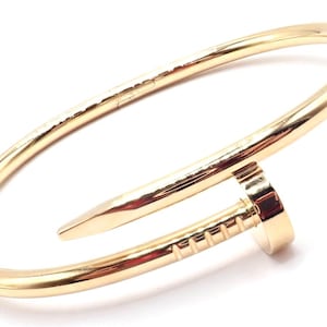 Cartier Juste un Clou Nail 18k Yellow Gold Bangle Bracelet Size 17 Paper