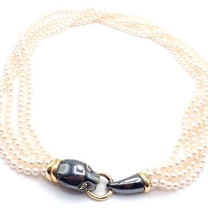 Panthere de Cartier Panther 18k Yellow Gold & Silverium Pearl Emerald Necklace