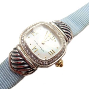 Authentic! David Yurman DY Silver 925 Diamond Thoroughbred Silk Ladies Watch