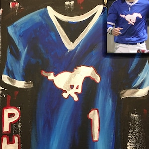 FREE SHIPPING - Personalized Sports Jersey Painting Senior Graduate High School College Team Athletics Gifts Graduation