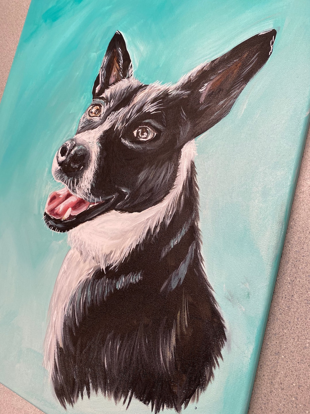 Personalized Pet Portrait Custom Dog Painting on Canvas Pet Hand ...