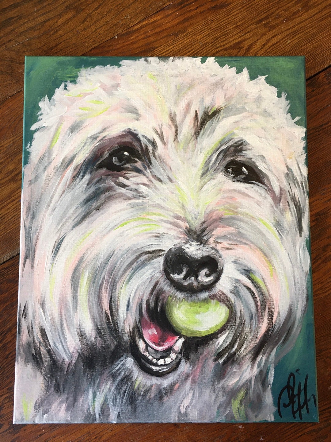Personalized Pet Portrait Custom Dog Painting on Canvas Pet Hand ...