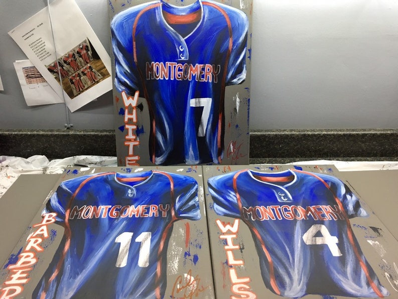 FREE SHIPPING Personalized Graduation Gift Class of 2021 Sports Banquet Coach Appreciation Jersey Replica Painting