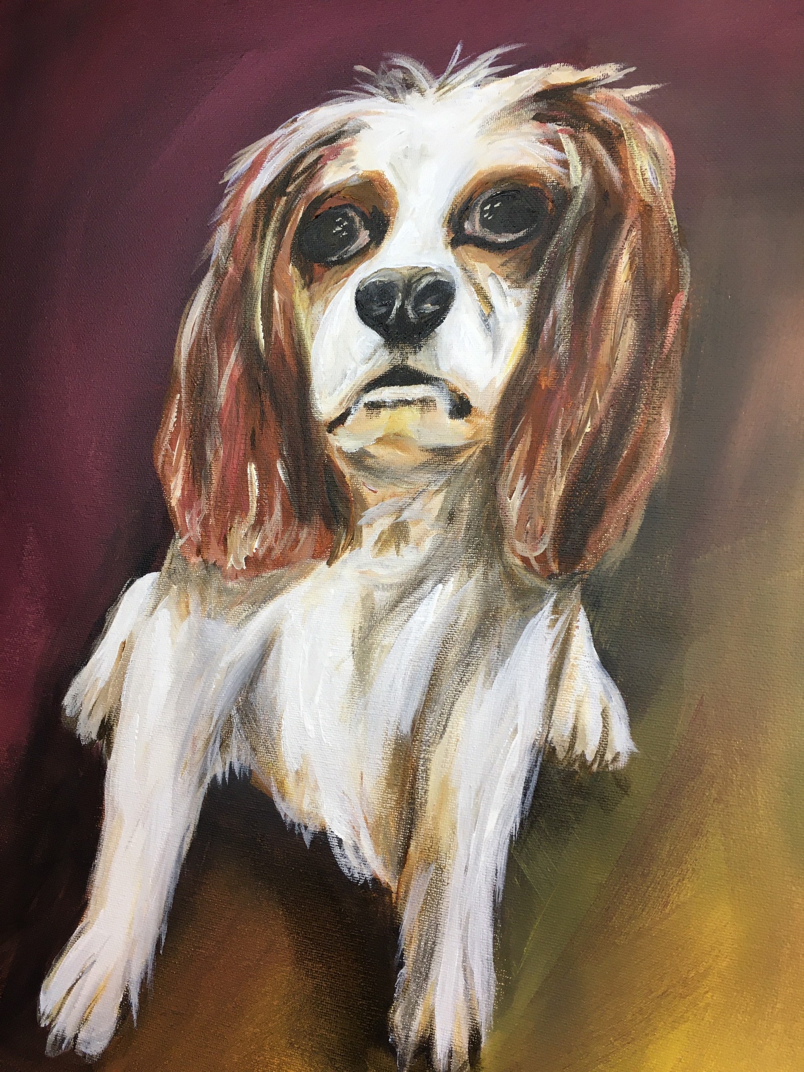 Personalized Pet Portrait Custom Dog Painting on Canvas Pet Hand ...