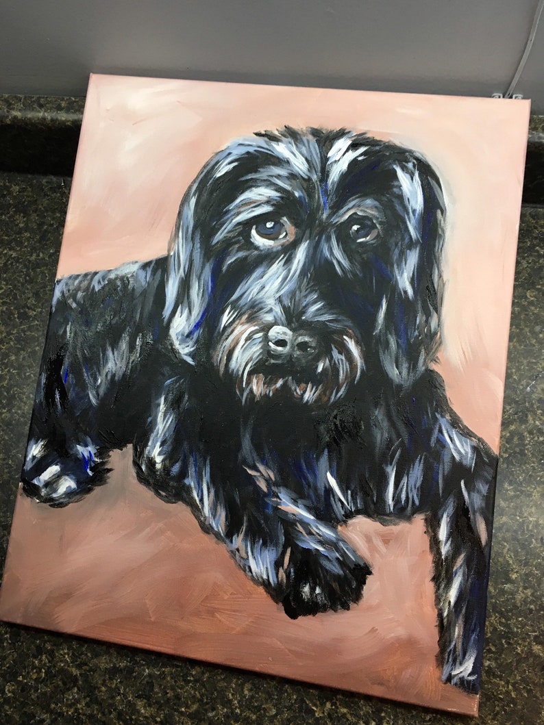 Personalized Pet Portrait Custom Dog Painting on Canvas Pet Etsy