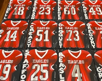 FREE SHIPPING - Personalized Sports Jersey Painting Senior Graduate High School College Team Athletics Gifts Graduation Senior Night Banquet