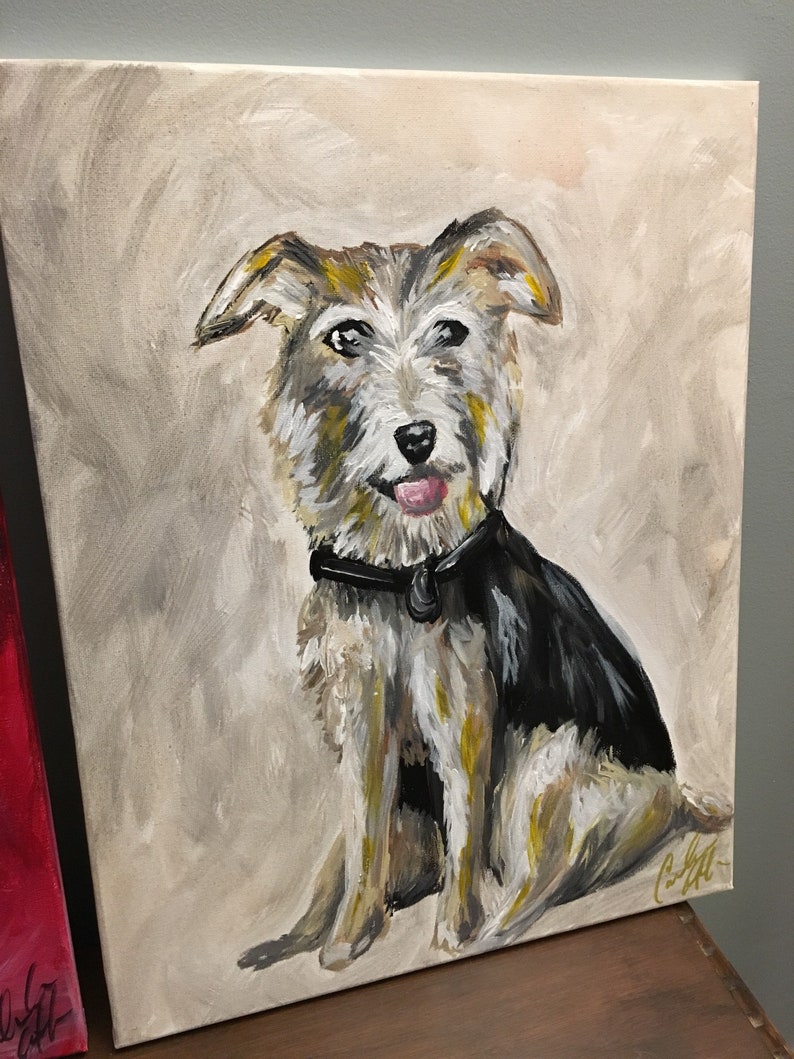 Personalized Pet Portrait Custom Dog Painting on Canvas Pet Etsy