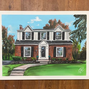 FREE SHIPPING - Hand Painted House Warming Gift From Photo Acrylic on Canvas Canvas Realtor Closing Gift Wedding Gift