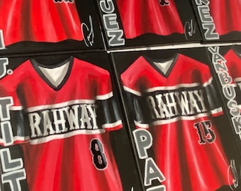 FREE SHIPPING - Personalized Sports Jersey Painting Senior Graduate High School College Team Athletics Gifts Graduation Senior Night Banquet