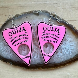 Ouija Planchette Earrings, Witchy Earrings, Spooky Earrings, Statement Earrings, Resin Earrings