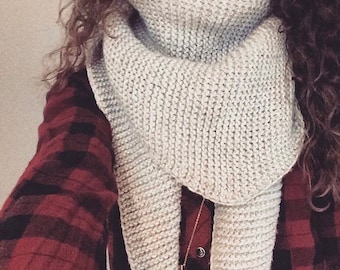 Cozy knitted triangle scarf