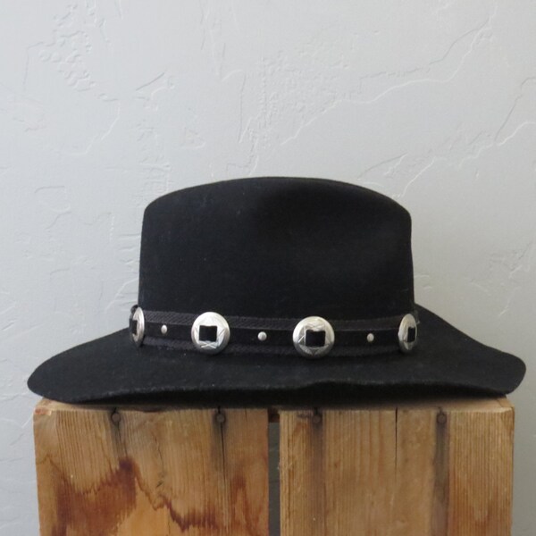 RESERVED for Tamara - Black Wide Brim Cowboy Hat // Southwestern Accessory