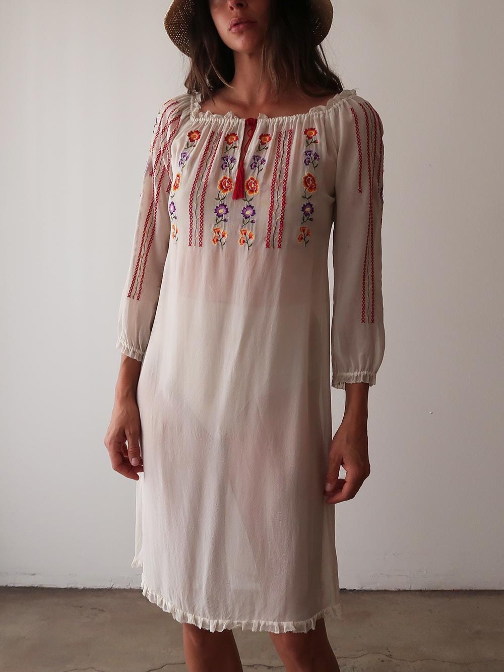 Sheer Embroidered Dress - Etsy